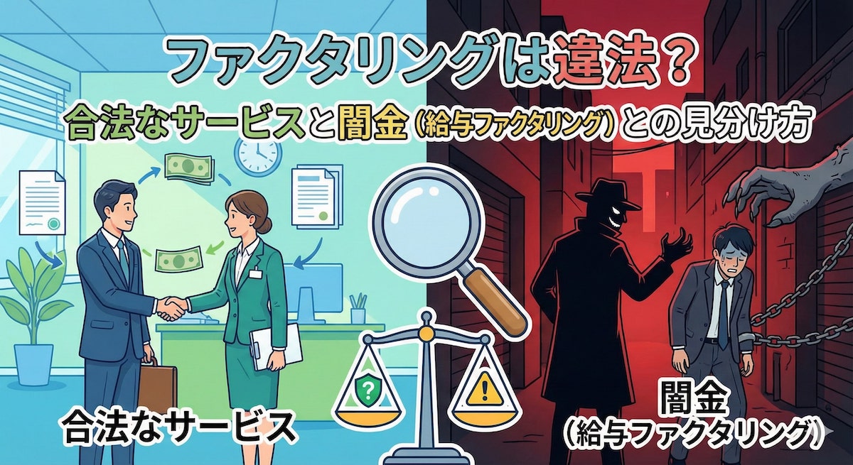 ファクタリングは違法？合法なサービスと闇金（給与ファクタリング）との見分け方